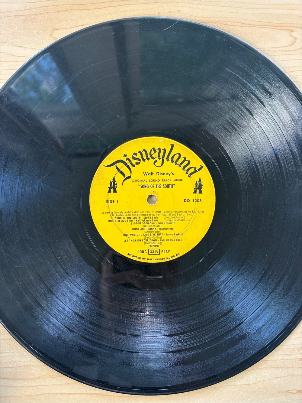 Vintage Disney Uncle Remus Song of the South Soundtrack Vinyl LP Record 1205